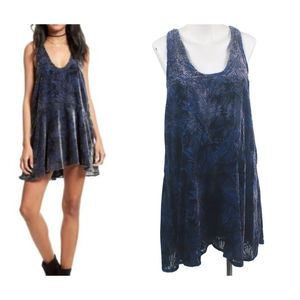 Free People Size M Ellie Pullover Velvet Burnout Boho Grunge Studded Mini Dress